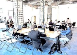 A staff meeting